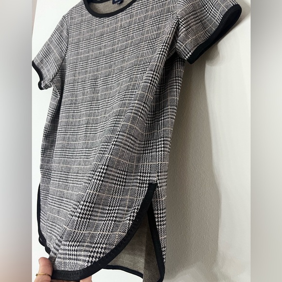 Max Edition Houndstooth Boxy Plaid Blouse leather hems - Picture 2 of 5